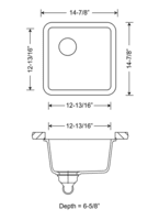 Single Veggie Bowl Granite Composite - Brown