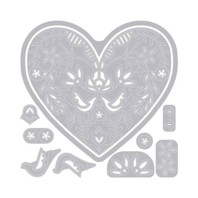 Fustella Thinlits - Cuore in Pizzo set 10 pz Fustella Thinlits - Cuore in Pizzo set 10 pz