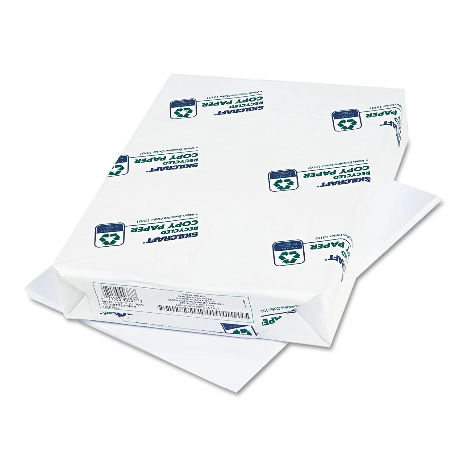 SKILCRAFT Xerographic Copy Paper, 20 lb, 92 Bright, Letter (8.5 x 11), White, 10 Reams (5000 Sheets)