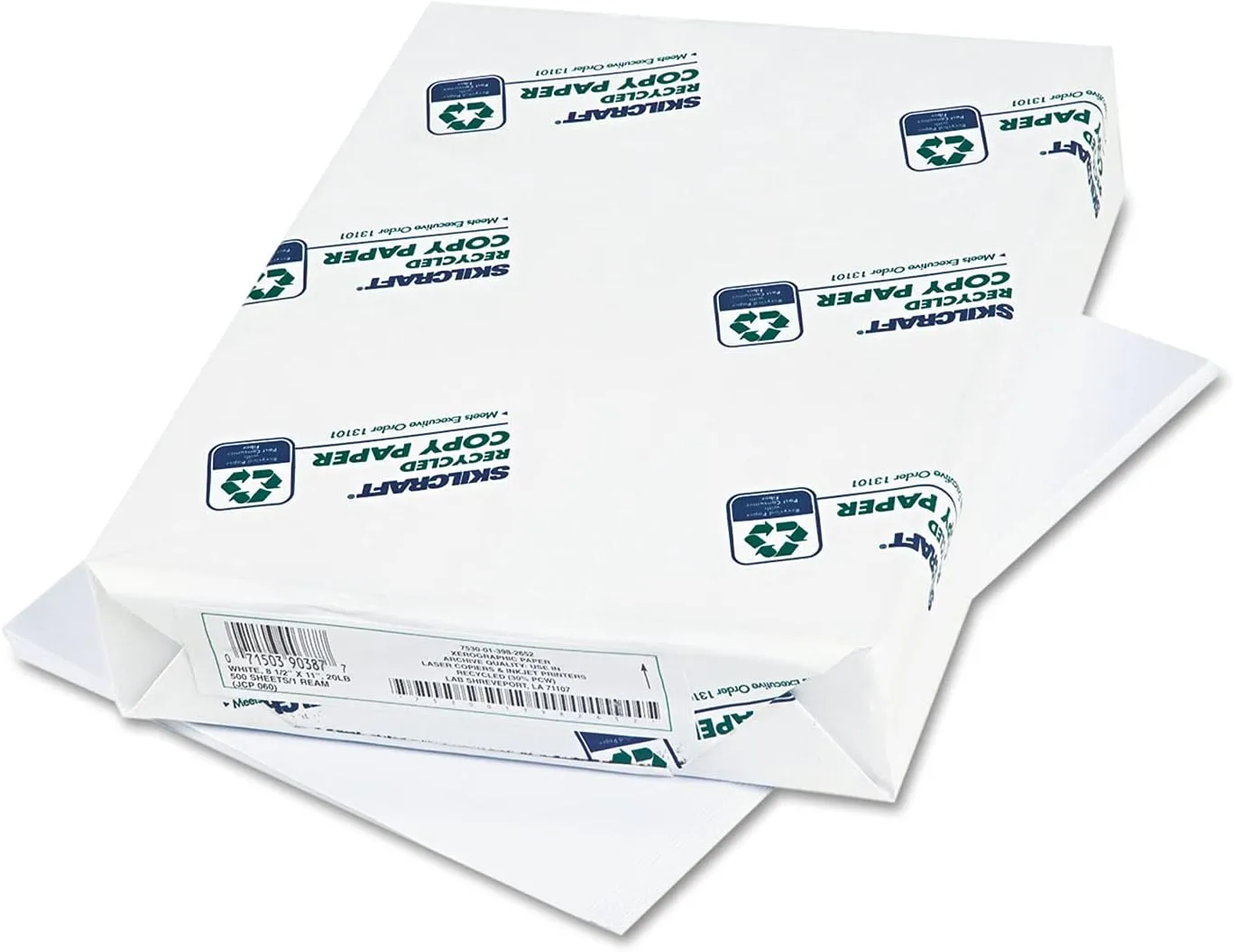 SKILCRAFT Xerographic Copy Paper, 20 lb, 92 Bright, Letter (8.5 x 11), White, 10 Reams (5000 Sheets)