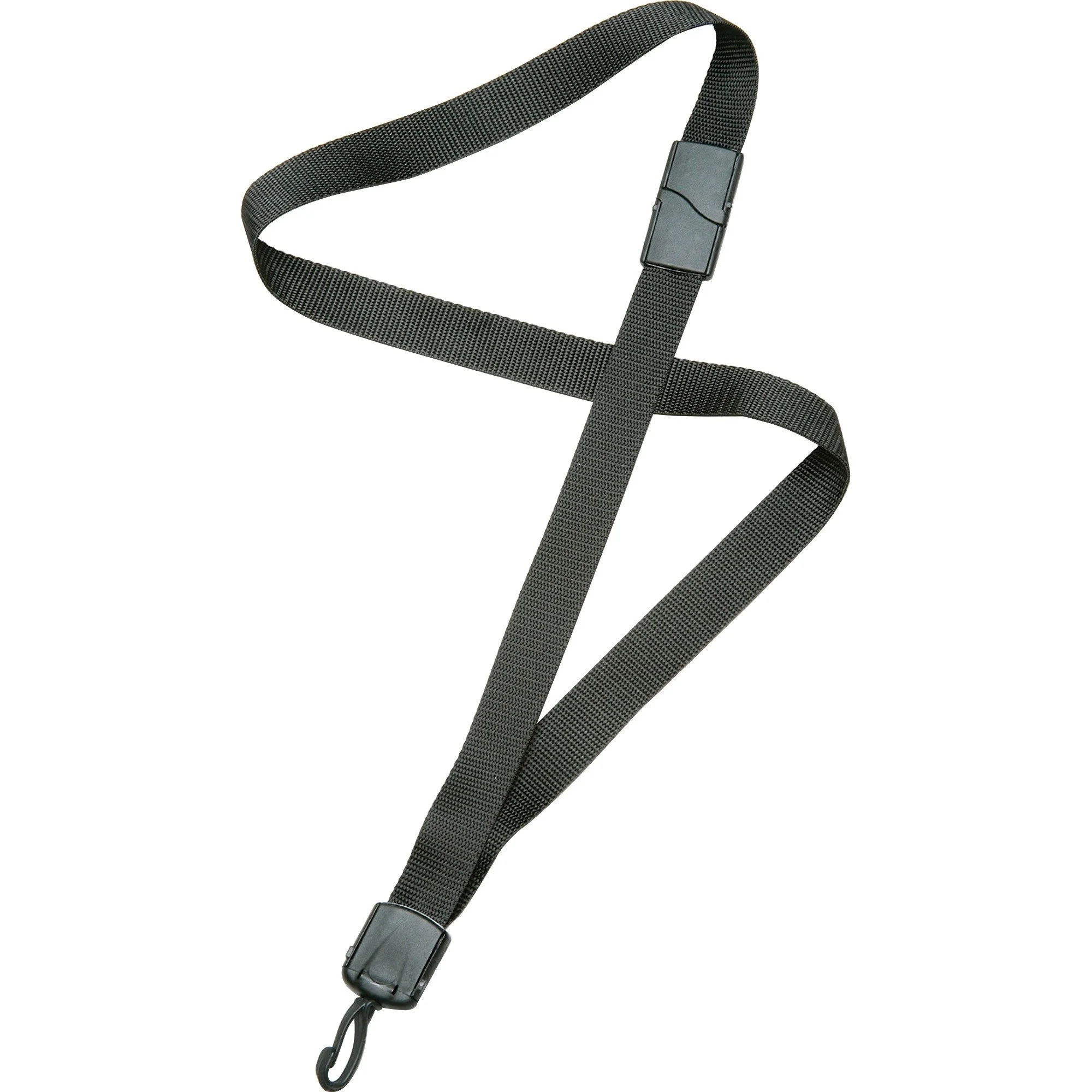 SKILCRAFT Deluxe Lanyard With Swivel Hook, 36in, Black, Pack Of 12 (AbilityOne 8455-01-613-0197)
