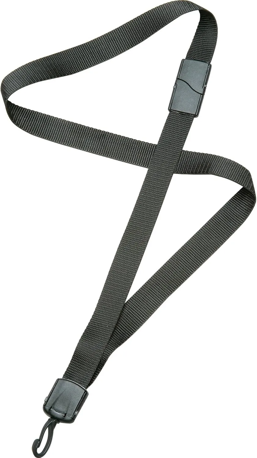 SKILCRAFT Deluxe Lanyard With Swivel Hook, 36in, Black, Pack Of 12 (AbilityOne 8455-01-613-0197)