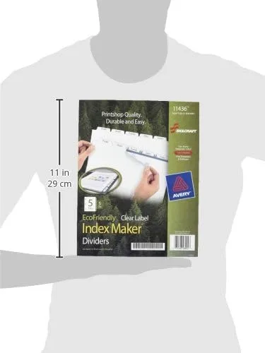 SKILCRAFT 7530-01-600-6981 5 Tab Index Divider Maker Set, White (Pack of 5)