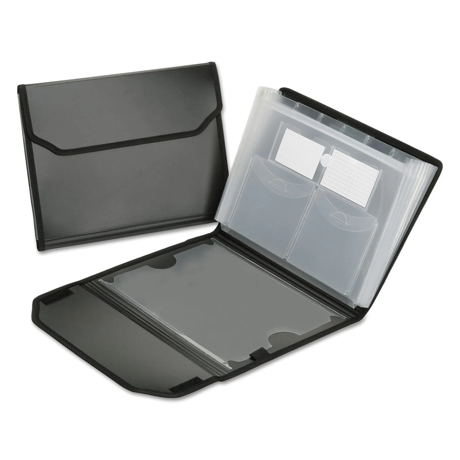 SKILCRAFT 7-Tab Polypropylene Expanding File Folder, Letter Size, Black
