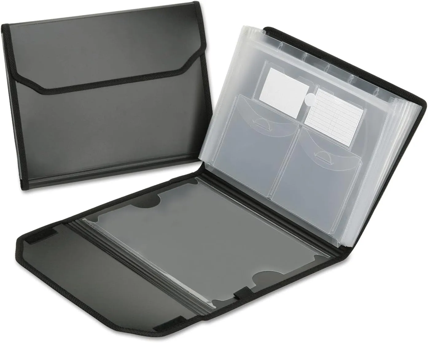 SKILCRAFT 7-Tab Polypropylene Expanding File Folder, Letter Size, Black