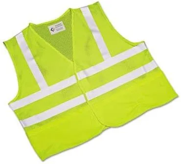 SKILCRAFT Class 2 ANSI 107-2010 Safety Vest, Front Closure w/Pockets, XL, Yellow/Lime
