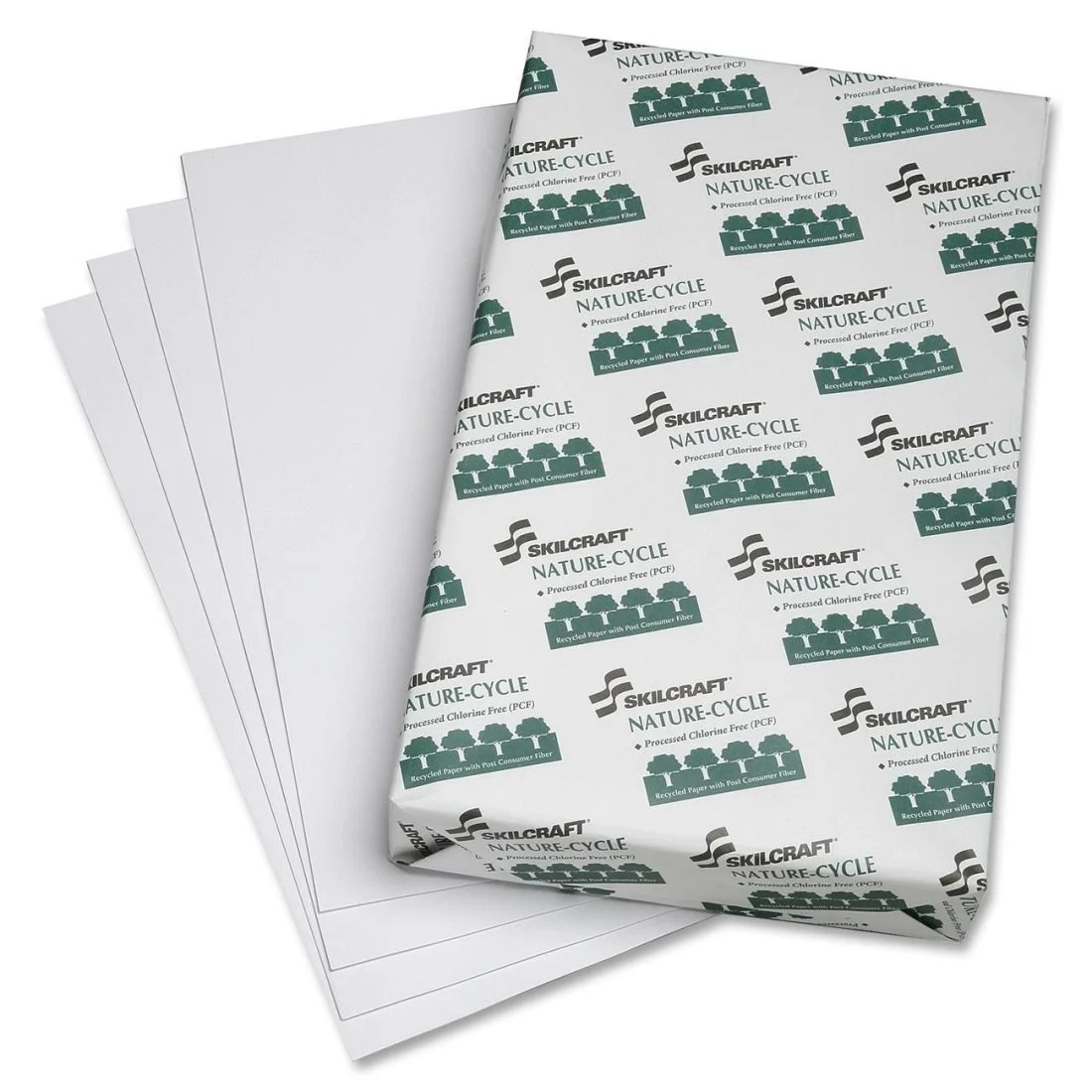 SKILCRAFT 7530-01-503-8449 100 Percent PCW Recycled Process Chlorine Free Copier Paper, Legal Size, 8-1/2 x 14 Inch, White (10 reams per Box)