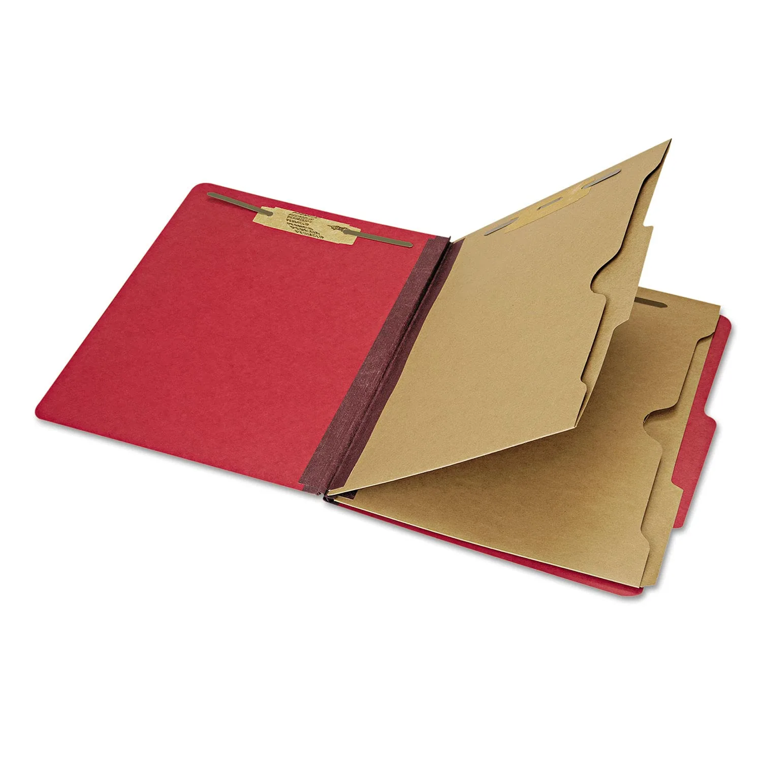 Skilcraft 7530-01-600-6972 Classification Pocket Folder, Letter Size, Dark Red (Box of 10)
