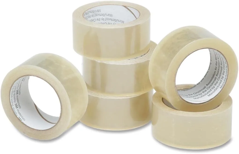 SKILCRAFT 7510-01-579-6874 Polypropylene Commercial Grade Package Sealing Tape, 55 Yards x 2-Inch, 3.1 mil Thick, Clear (Pack of 6)
