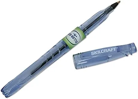 AbilityOne - 7520016827160 - SKILCRAFT® Eco-Bottle Stick Ballpoint Pen - Fine Point - Black Ink - 12 units