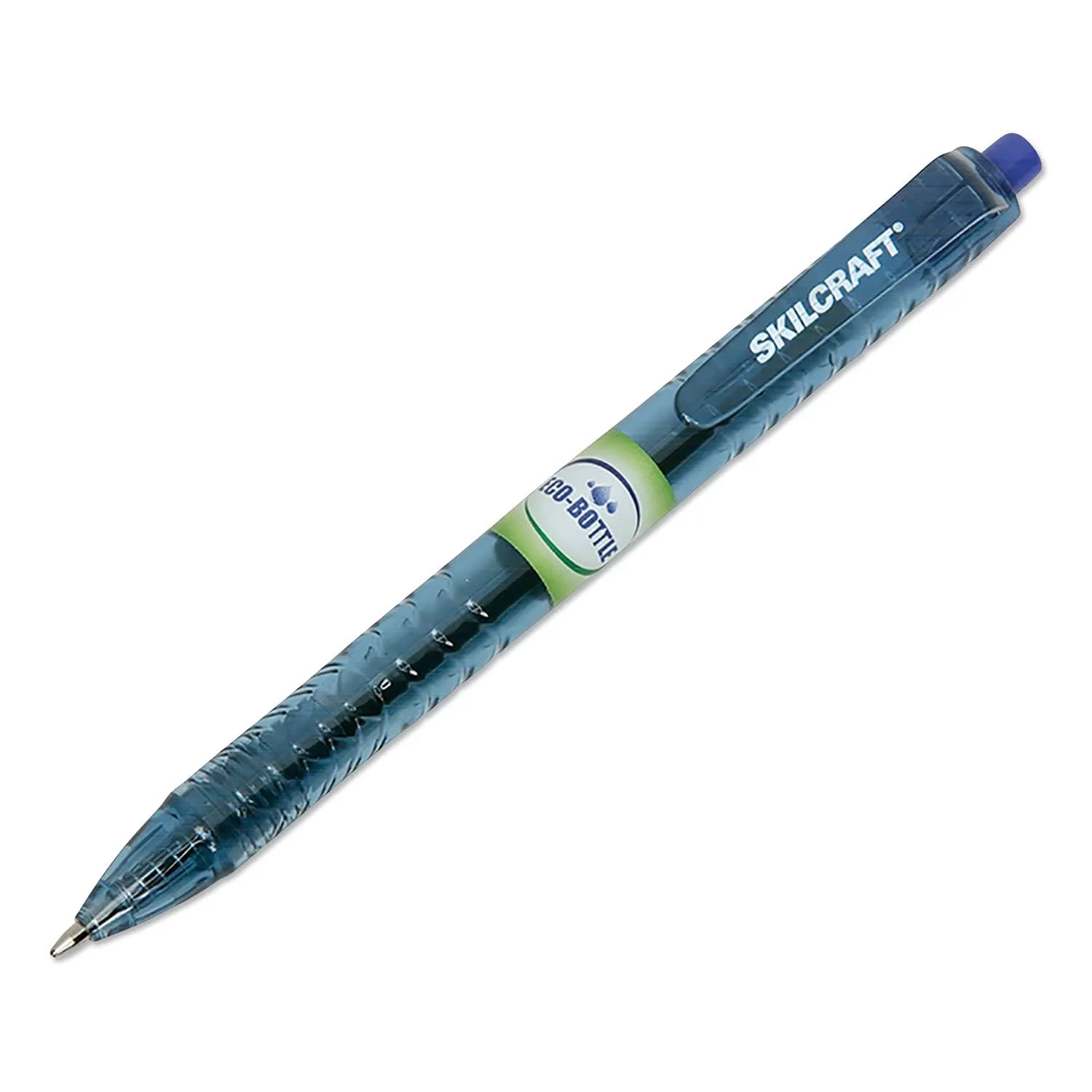 AbilityOne - 7520016827167 - SKILCRAFT® Eco-Bottle Retractable Ballpoint Pen - Medium Point - Blue Ink - 12 units