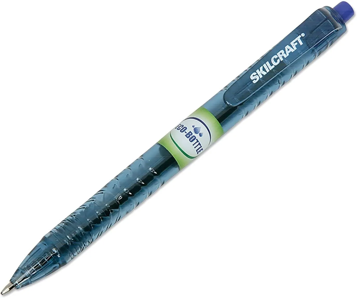 AbilityOne - 7520016827167 - SKILCRAFT® Eco-Bottle Retractable Ballpoint Pen - Medium Point - Blue Ink - 12 units