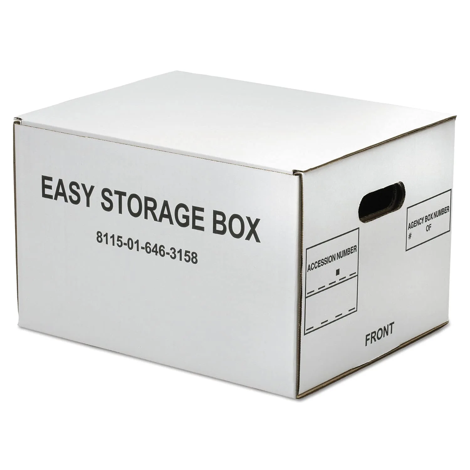 SKILCRAFT Easy Storage Boxes, Letter/Legal, 14.75 x 12 x 9.5 in, White, 12/Bundle
