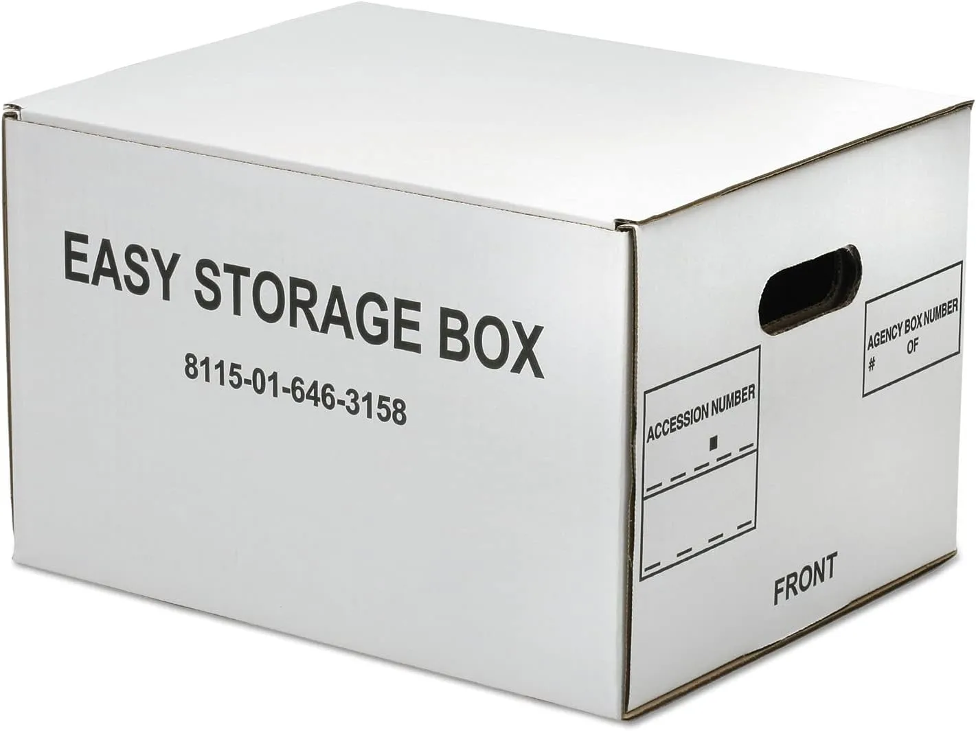SKILCRAFT Easy Storage Boxes, Letter/Legal, 14.75 x 12 x 9.5 in, White, 12/Bundle