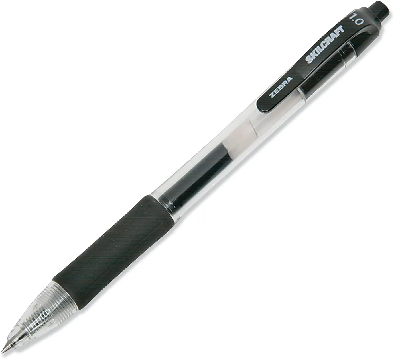 SKILCRAFT Zebra Retractable Gel Pen, 1 mm Black Ink, Dozen