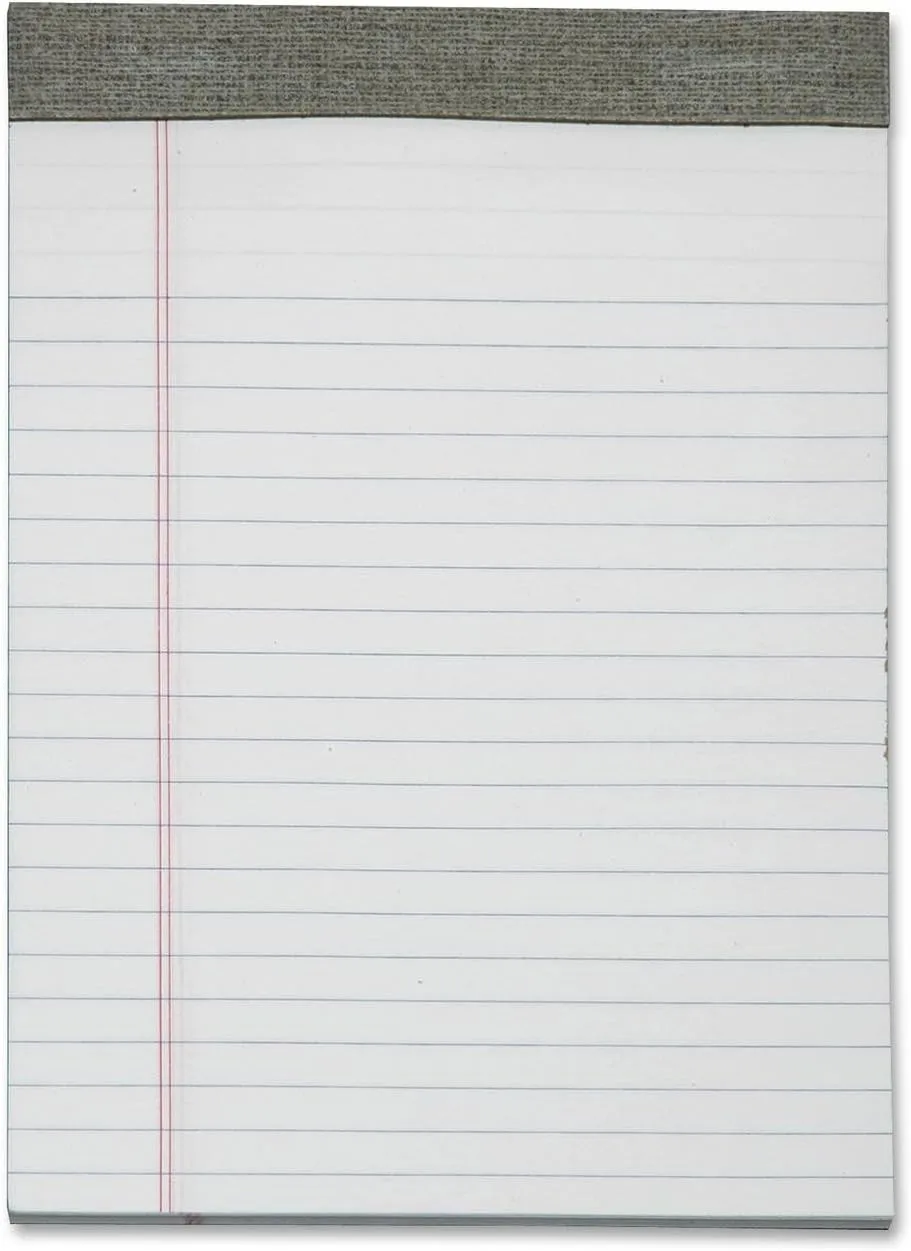 SKILCRAFT Linen Top Writing Pads, Junior Legal 5 x 8, White, 50 Sheets