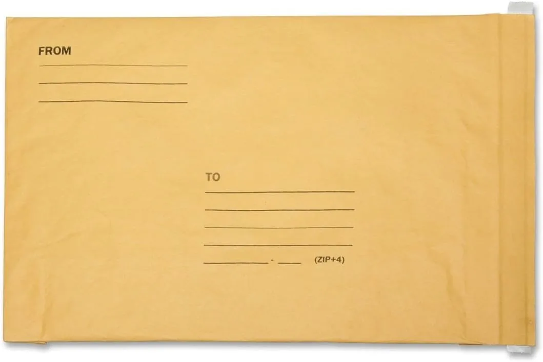 SKILCRAFT Kraft Cushioned Bubble Mailers – 12-1/2 x 19 in, Pack of 50