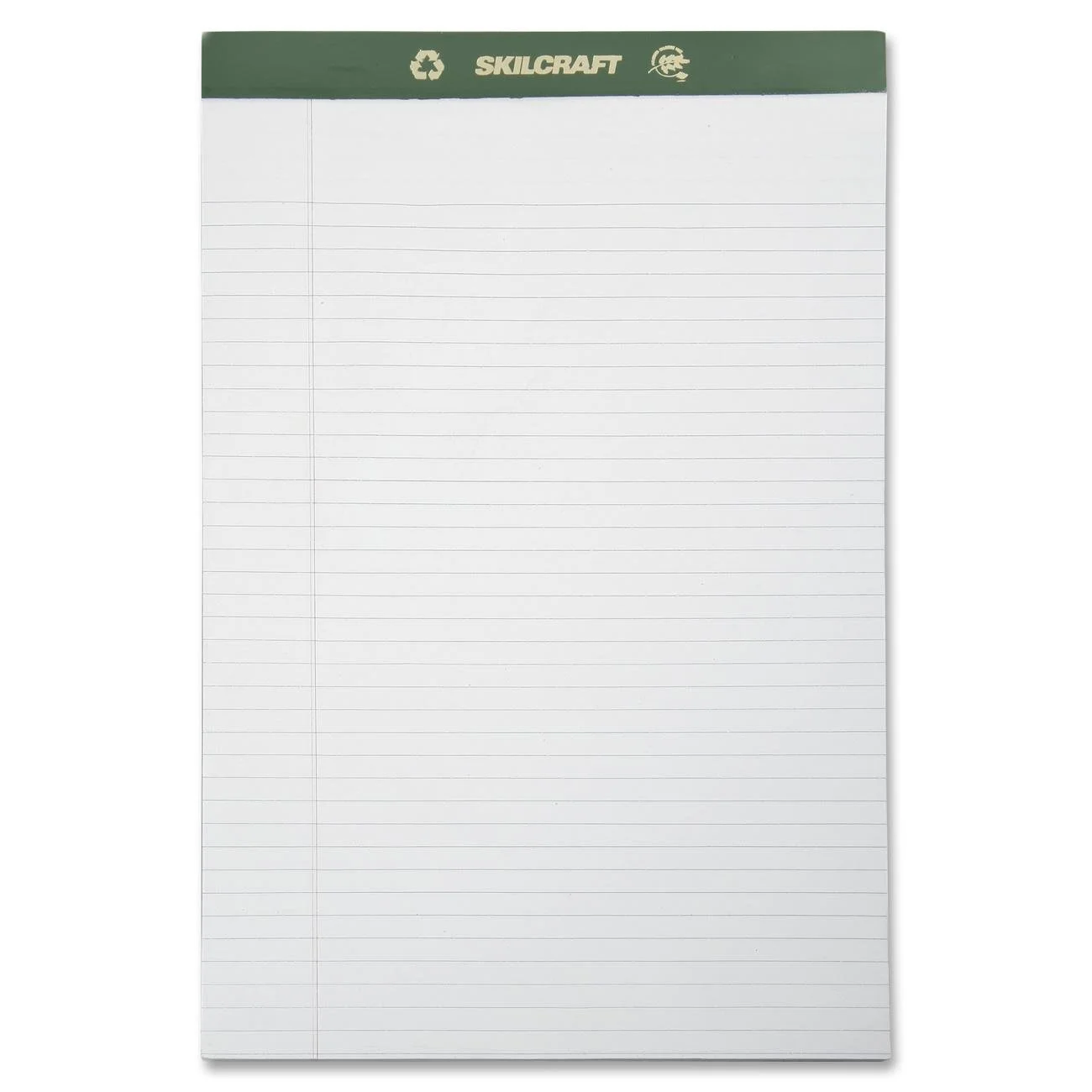 Skilcraft 7530-01-516-9626 100 Percent Recycled Process Chlorine-Free Paper Pad, Legal Size, 8-1/2 x 14 Inch, White (Pack of 12)