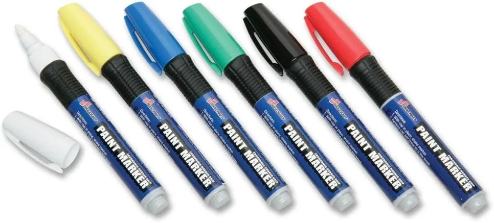 SKILCRAFT 7520-01-207-4167 Medium Point Paint Marker, Assorted Color (Pack of 6)