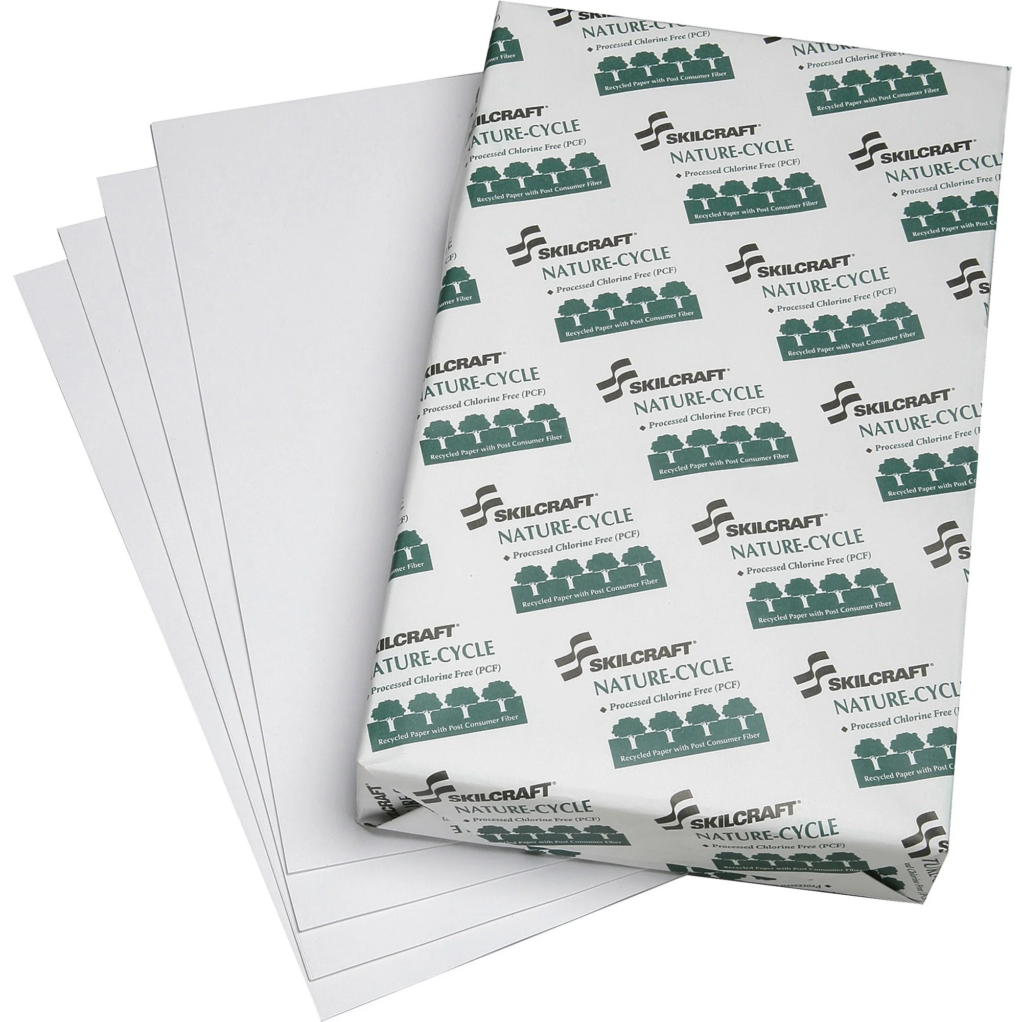 SKILCRAFT Nature-Cycle Chlorine-Free Copy Paper, Legal 8.5x14, 10 Reams (14 lb)