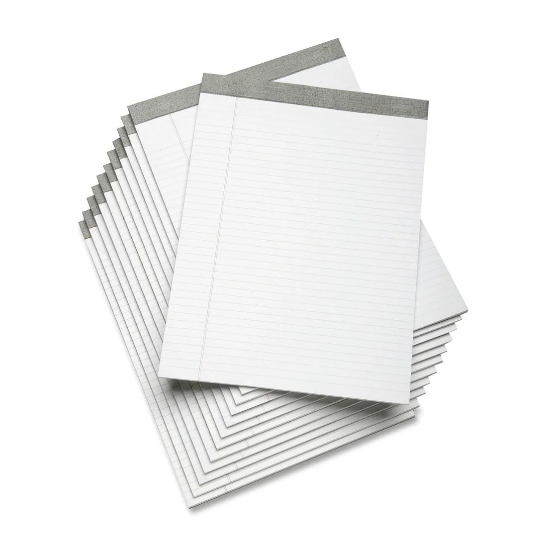SKILCRAFT Linen Top Writing Pads, 8 1/2 in x 11 in, White, Pack of 12 (NSN 4471353)