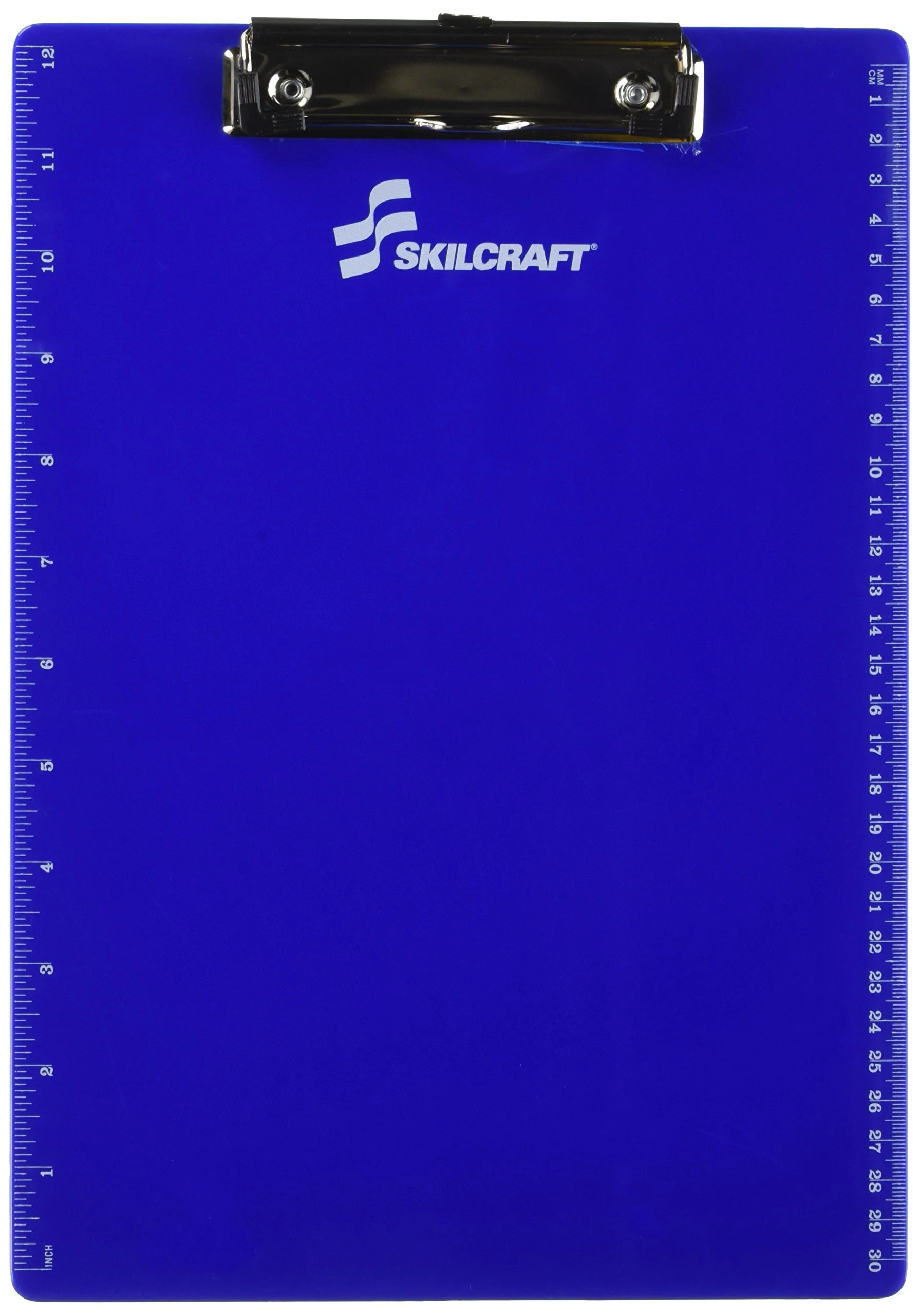 SKILCRAFT Recycled Plastic Clipboard, 9 x 12 inches, Blue
