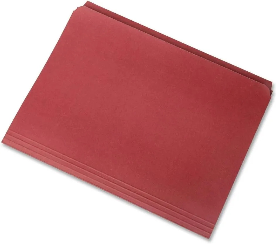 SKILCRAFT 7530-01-364-9484 Straight Cut Stained File Folder, Letter Size, Red (Box of 100)