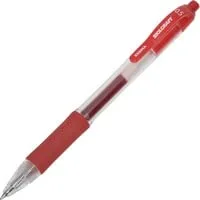 SKILCRAFT Retractable Gel Pens, 0.5mm Fine Point, Red Ink - Pack of 12