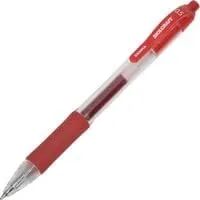 SKILCRAFT Retractable Gel Pens, 0.5mm Fine Point, Red Ink - Pack of 12
