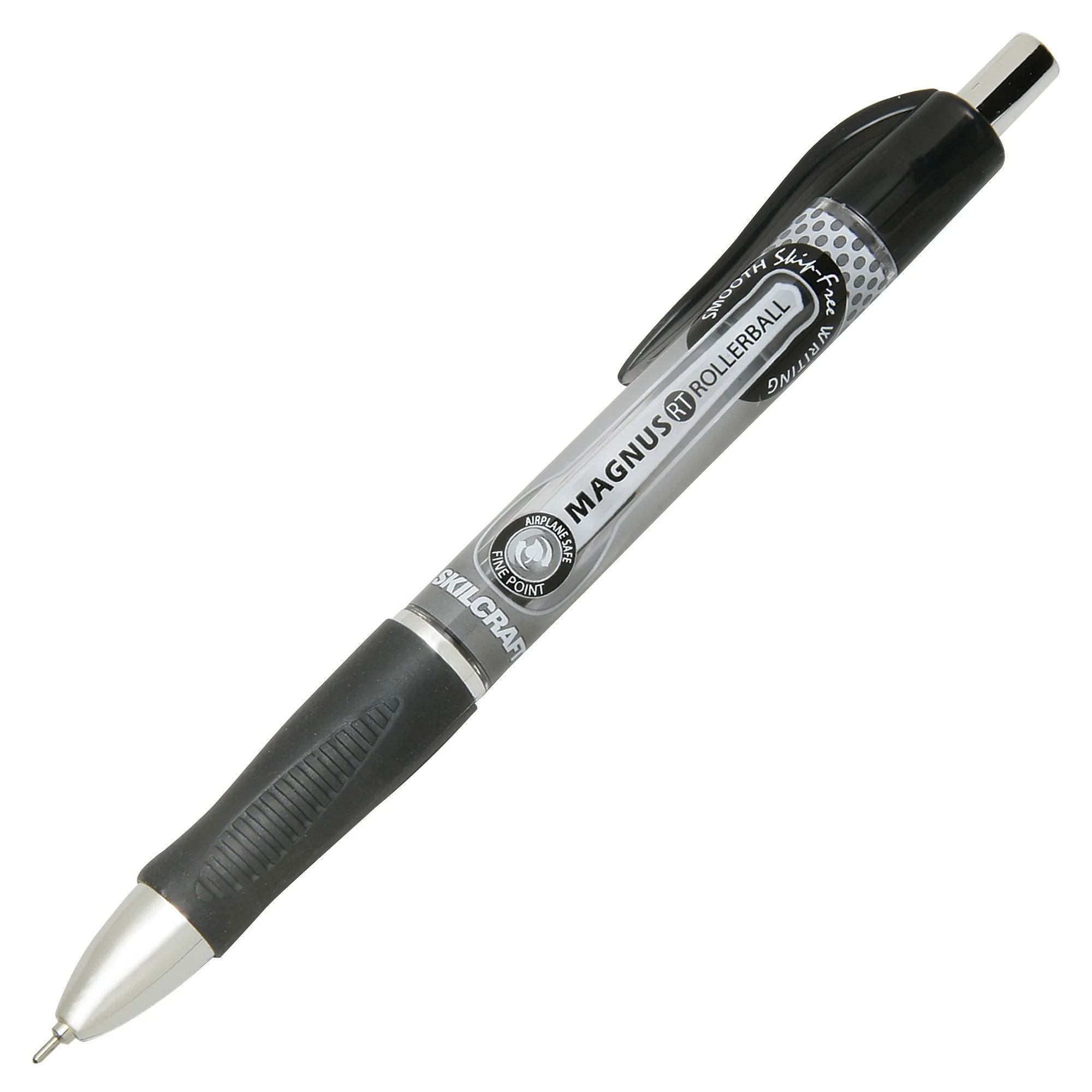SKILCRAFT Magnus Retractable Rollerball Pen, 0.5 mm, Black