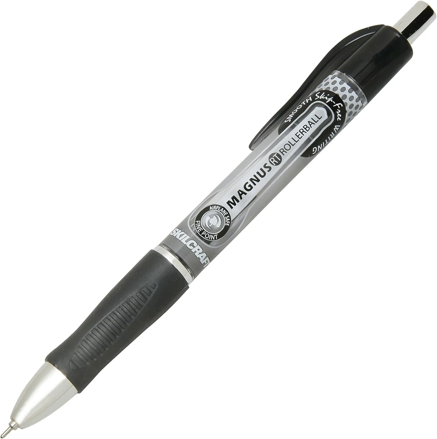 SKILCRAFT Magnus Retractable Rollerball Pen, 0.5 mm, Black