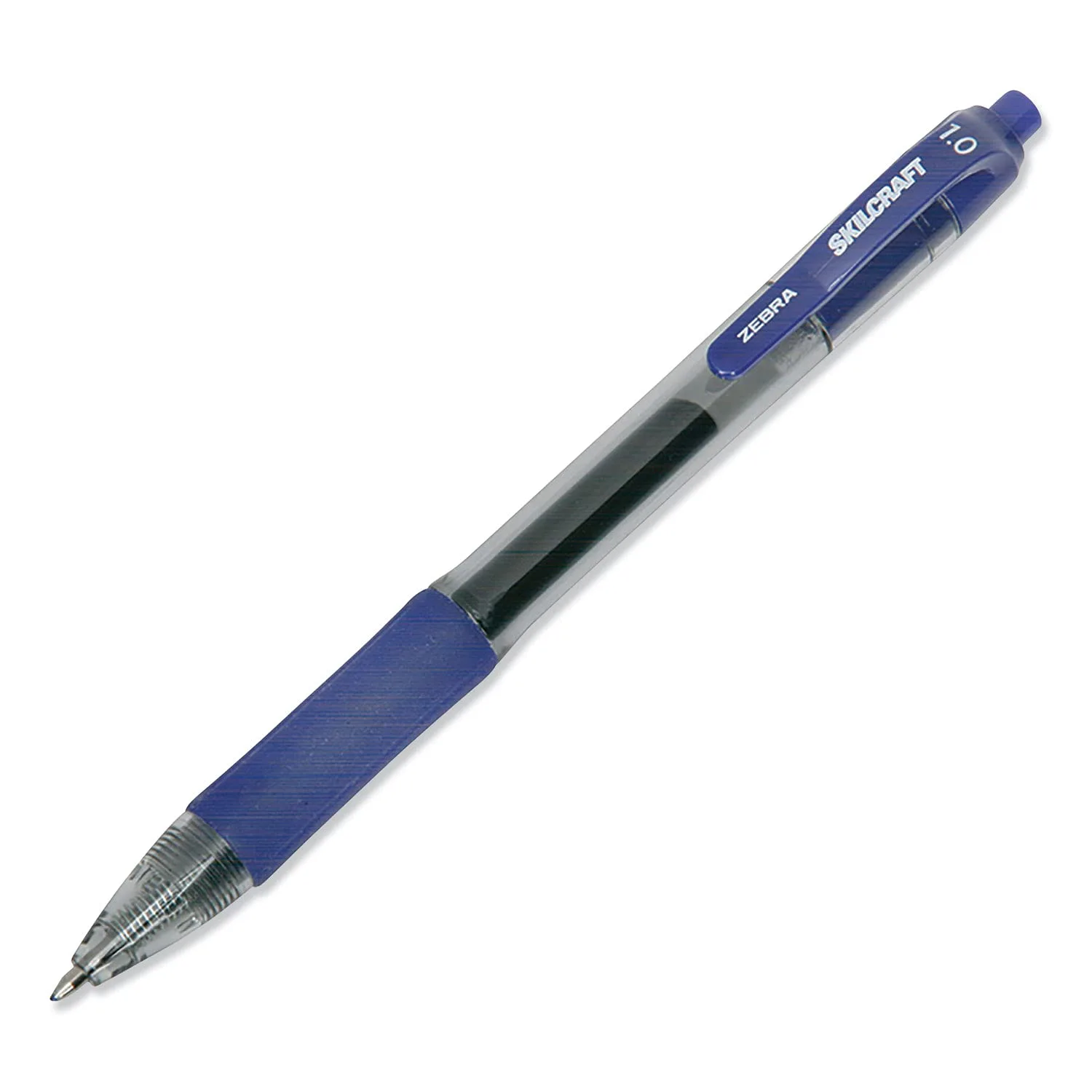 SKILCRAFT/Zebra Retractable Gel Pen - Bold Point - Blue Ink