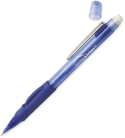 SKILCRAFT 7520-01-565-4874 SlickerClicker Medium Point Lead Side Advanced Mechanical Pencil, 0.7mm Size, Translucent Blue (Pack of 12)