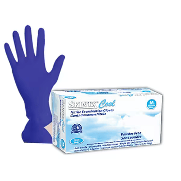 200 COOL BLUE SkinTX Nitrile Exam PF Glove (3.0g, 200-gloves packing) - 2000 / Case