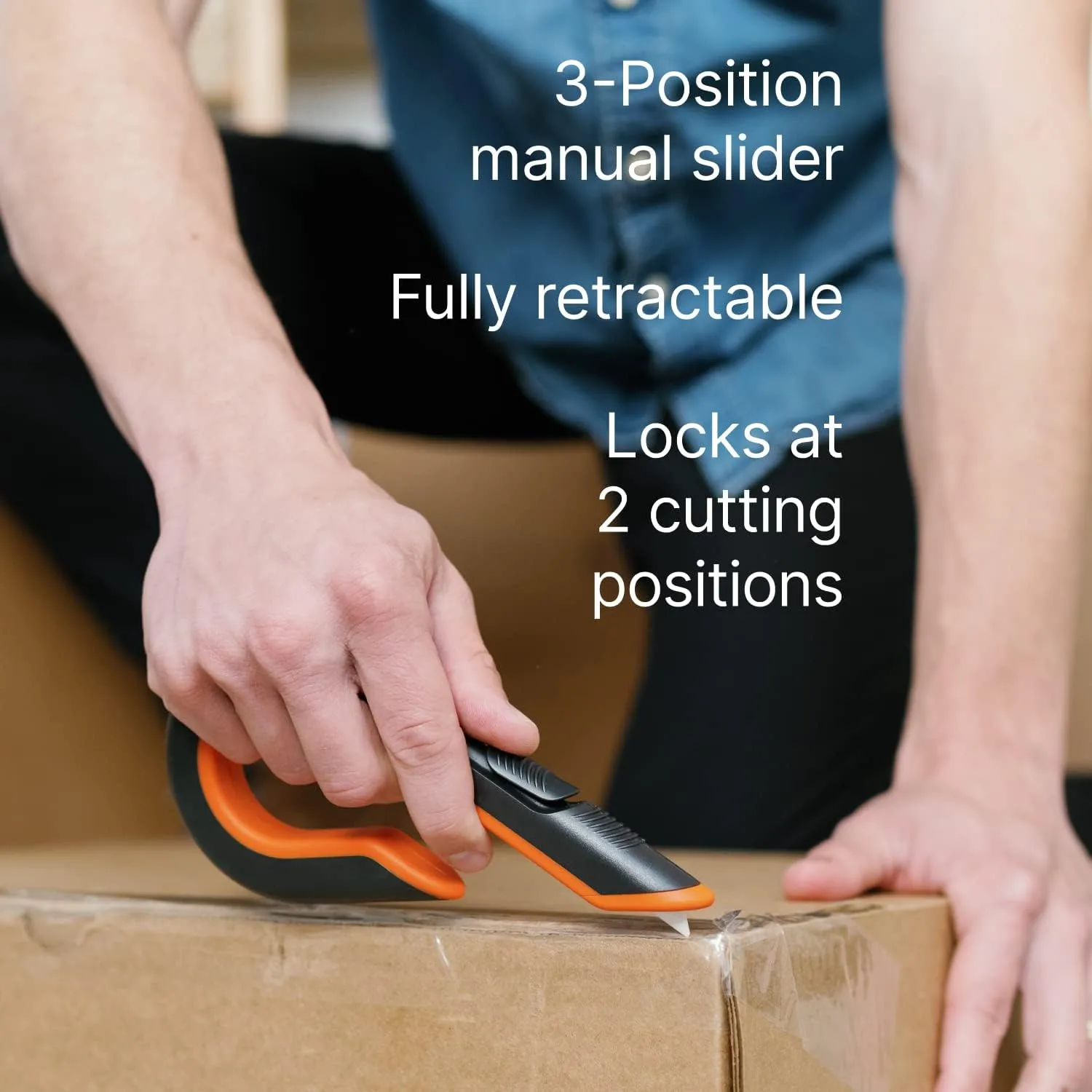 Slice - 10400 Box Cutter, 3 Position Manual Button with Ceramic Blade, Locking blade 10400 Locking Blade