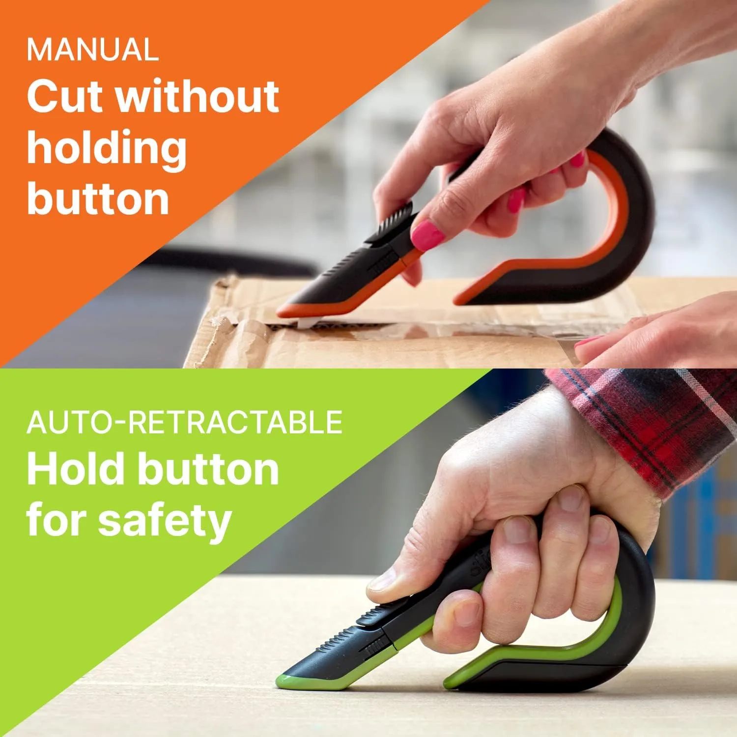 Slice - 10400 Box Cutter, 3 Position Manual Button with Ceramic Blade, Locking blade 10400 Locking Blade