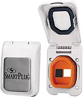 SmartPlug Data Port Case/Inlet Only - White Cover w/One Blank Plug & One Open Port