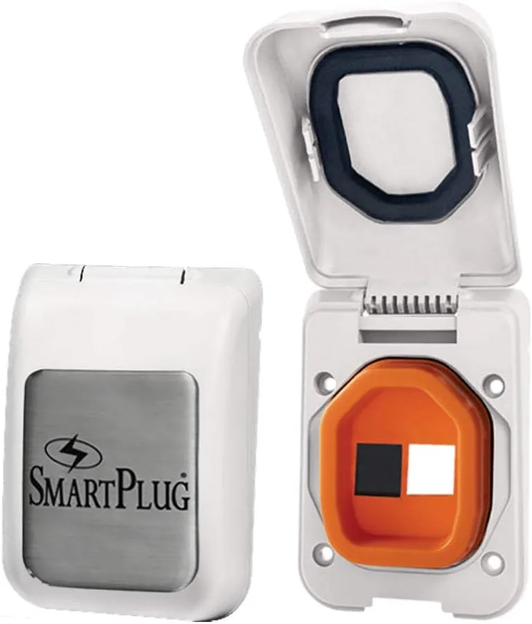 SmartPlug Data Port Case/Inlet Only - White Cover w/One Blank Plug & One Open Port