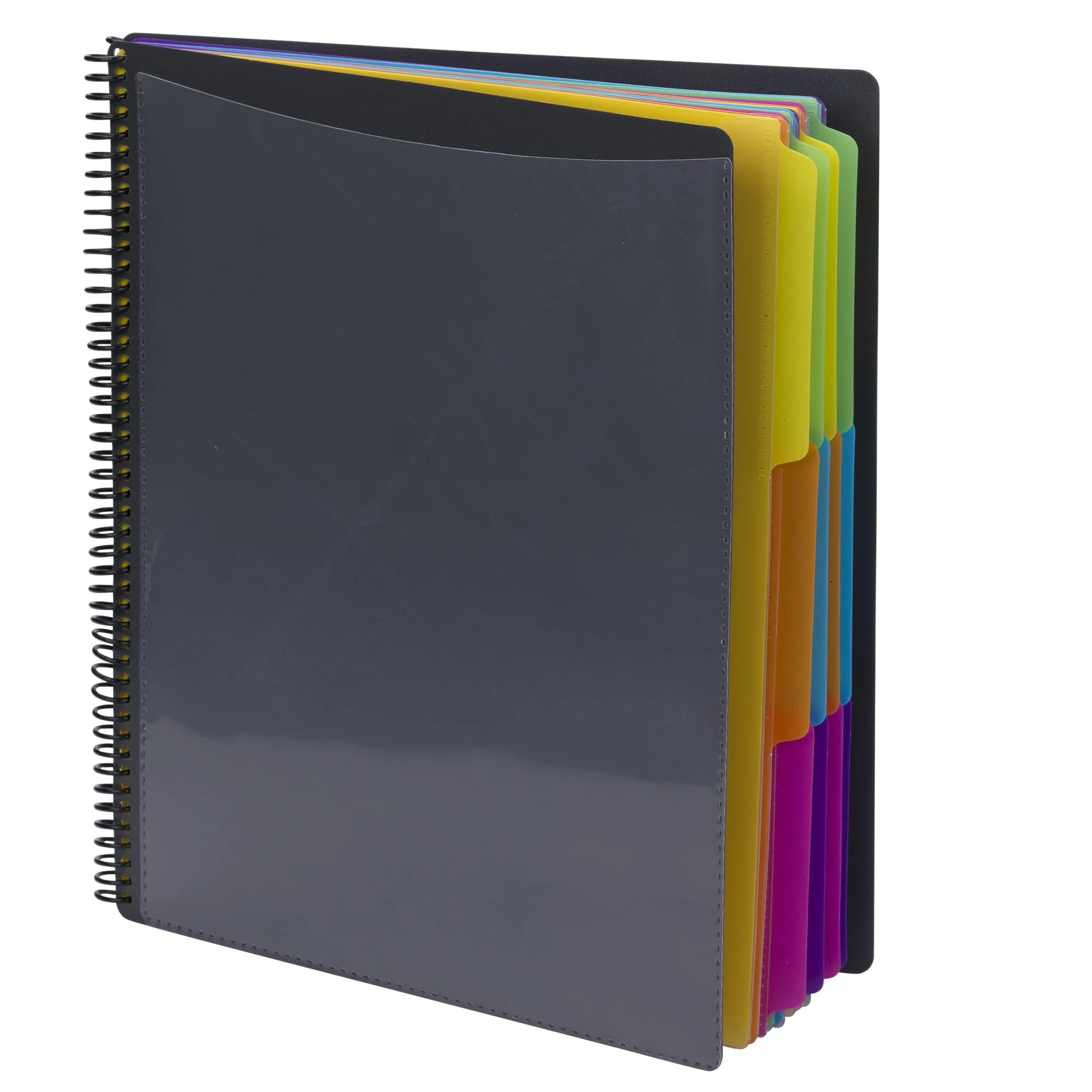 Smead 12 Pocket Poly Project Organizer, Letter Size, 1/3-Cut Tab, Gray with Bright Colors (89207) (Pack of 1)