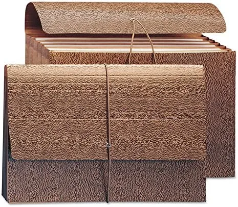 Smead 72475 5-1/4" Expanding Legal Wallets w/ Cord, 6 Pockets, Redrope, 10/Box
