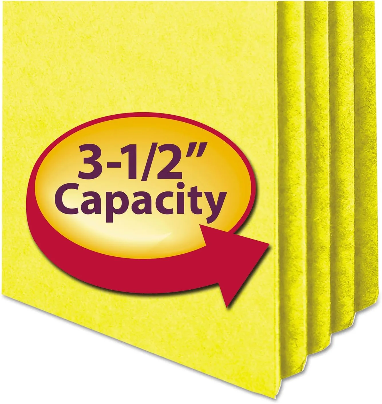 Smead 73233 Colored File Pocket, Letter Size, 3.5-Inch Expansion, Yellow