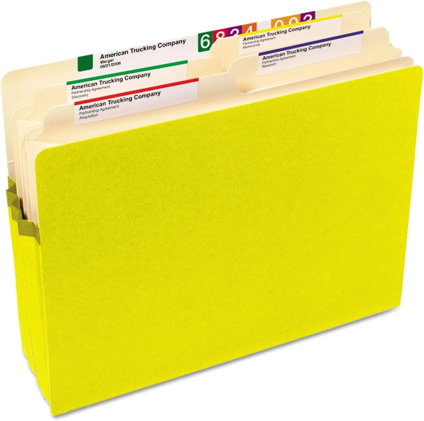 Smead 73233 Colored File Pocket, Letter Size, 3.5-Inch Expansion, Yellow