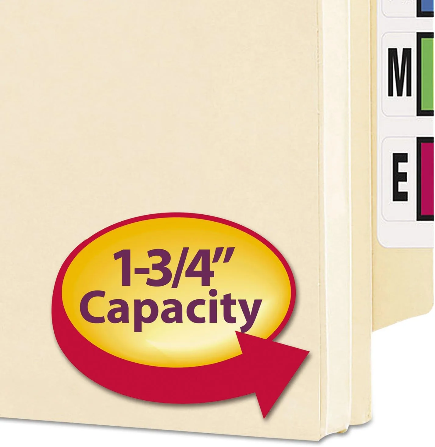 SMEAD 76114 1 3/4" Accordion Expansion End Tab File Pocket, Straight Tab, Lgl, Manila, 25/Bx