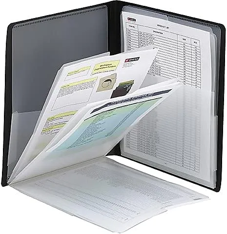 Smead Organized Up 8-Pocket Letter Organizer, Black, 1 Pack