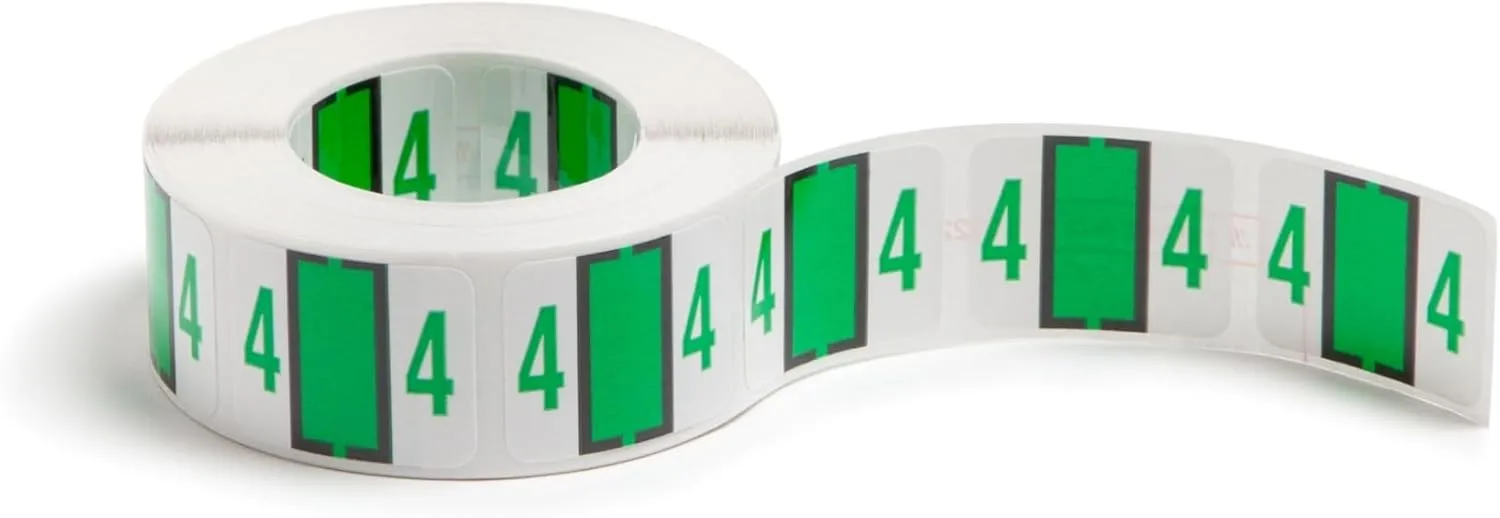 Smead BCCRN Bar-Style Color-Coded Numeric Labels