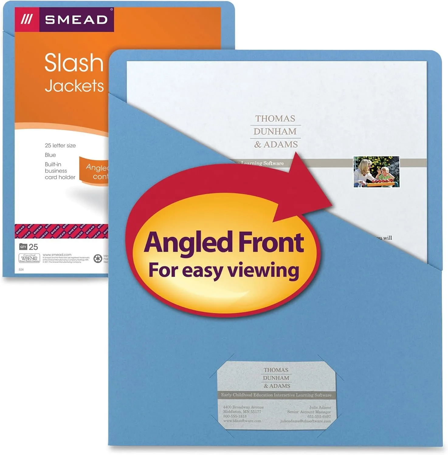 SMEAD Slash File Jackets, Letter Size, 25 Pack