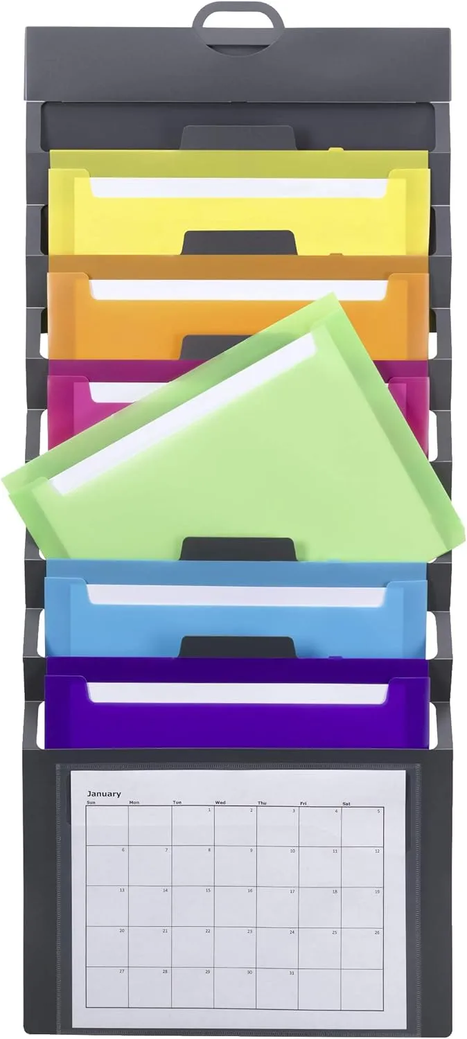 Smead Cascading Wall Organizer, Letter Size, 6 Pockets, Multicolor (92060)