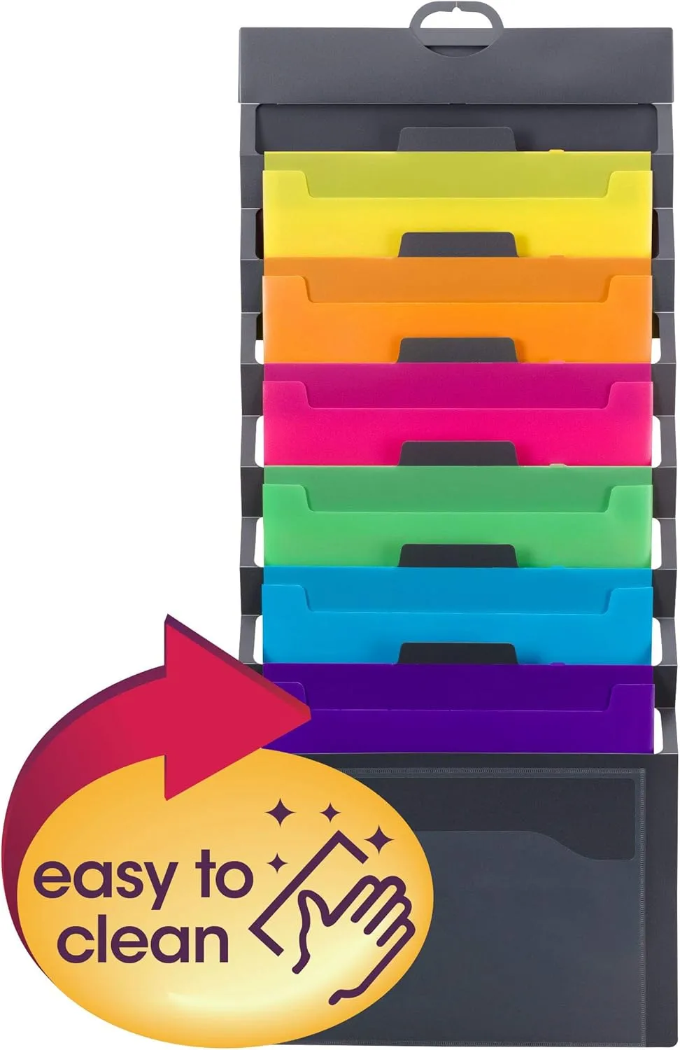 Smead Cascading Wall Organizer, Letter Size, 6 Pockets, Multicolor (92060)