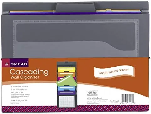 Smead Cascading Wall Organizer, Letter Size, 6 Pockets, Multicolor (92060)
