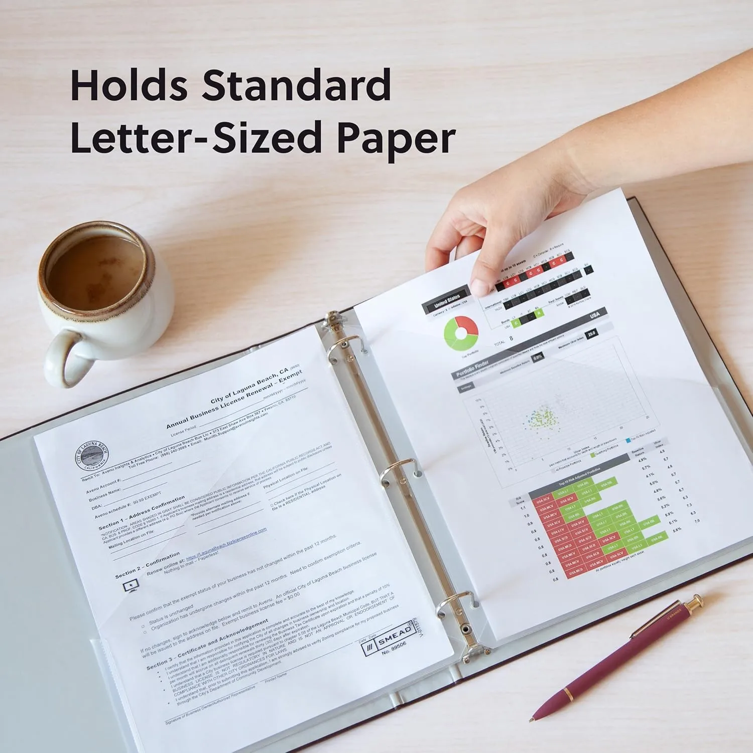 SMEAD Poly Translucent Slash File Jackets, Letter Size, 3-Hole Punched, Pack of 5